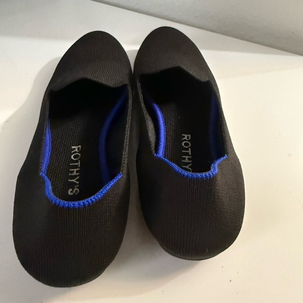 Rothy's Black Loafers with Blue Accent - Picture 3 of 6
